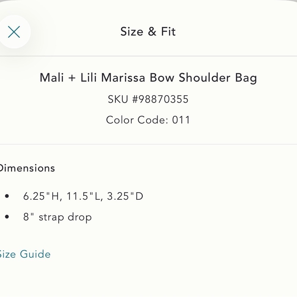 NWT new Anthropologie Mali + Lili Marissa bow shoulder bag cream faux leather - Picture 14 of 17